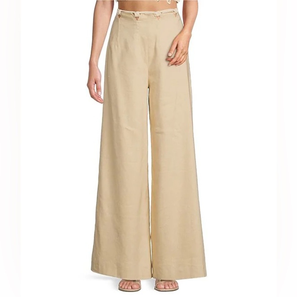 NWT Antonio Melani x M.G. Style Nautical Rope Belt Detail Linen Blend Pants